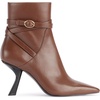 image:imageKARL LAGERFELD Womens Karly Pointed Toe Heeled Ankle Bootie With Belt DetailCognac