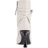 image:imageKARL LAGERFELD Womens Karly Pointed Toe Heeled Ankle Bootie With Belt DetailSoft White
