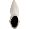 image:imageKARL LAGERFELD Womens Karly Pointed Toe Heeled Ankle Bootie With Belt DetailSoft White