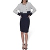image:imageKARL LAGERFELD Womens Long Sleeve Contrasting Colors JacketSoft WhiteMarine