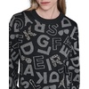 image:imageKARL LAGERFELD Womens Long Sleeve Crew Neck All Over Logo SweaterBlackGunmetal