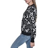 image:imageKARL LAGERFELD Womens Long Sleeve Crew Neck All Over Logo SweaterBlackSoft White