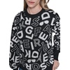 image:imageKARL LAGERFELD Womens Long Sleeve Crew Neck All Over Logo SweaterBlackSoft White