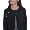 image:imageKARL LAGERFELD Womens Long Sleeve Crew Neck Bejewled Eiffel Tower SweaterBlack
