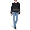 image:imageKARL LAGERFELD Womens Long Sleeve Crew Neck Bejewled French Terry SweatshirtBlack
