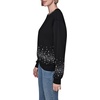 image:imageKARL LAGERFELD Womens Long Sleeve Crew Neck Bejewled French Terry SweatshirtBlack