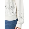 image:imageKARL LAGERFELD Womens Long Sleeve Crew Neck Bejewled French Terry SweatshirtSoft White