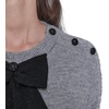 image:imageKARL LAGERFELD Womens Long Sleeve Crew Neck Bow SweaterDown Grey HeatherBlack