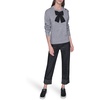 image:imageKARL LAGERFELD Womens Long Sleeve Crew Neck Bow SweaterDown Grey HeatherBlack