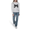 image:imageKARL LAGERFELD Womens Long Sleeve Crew Neck Bow Tattoo SweaterSoft WhiteBlack