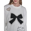 image:imageKARL LAGERFELD Womens Long Sleeve Crew Neck Bow Tattoo SweaterSoft WhiteBlack