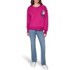 image:imageKARL LAGERFELD Womens Long Sleeve Crew Neck Choupette Patch Fleece SweatshirtBright Jewel Pink