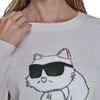 image:imageKARL LAGERFELD Womens Long Sleeve Crew Neck Cool Choupette SweaterSoft White