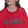 image:imageKARL LAGERFELD Womens Long Sleeve Crew Neck Eiffel Tower Fleece SweatshirtAdmiral Red