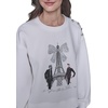 image:imageKARL LAGERFELD Womens Long Sleeve Crew Neck Fashion Girl Scuba SweatshirtSoft White