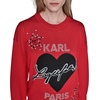 image:imageKARL LAGERFELD Womens Long Sleeve Crew Neck Tattoo Heart SweaterAdmiral Red