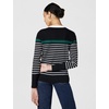 image:imageKARL LAGERFELD Womens Long Sleeve Crewneck Striped Soft SweaterBlackSoft WhiteRainforest Green
