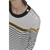 image:imageKARL LAGERFELD Womens Long Sleeve Crewneck Striped Soft SweaterSoft WhiteBlackGold Flake