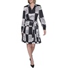 image:imageKARL LAGERFELD Womens Long Sleeve Printed Twill Wear to Work Shirt DressBlackBirch Multi