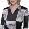 image:imageKARL LAGERFELD Womens Long Sleeve Printed Twill Wear to Work Shirt DressBlackBirch Multi