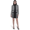 image:imageKARL LAGERFELD Womens Long Sleeve Round Neck Twotoned Cropped Career JacketBlackSoft White