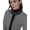 image:imageKARL LAGERFELD Womens Long Sleeve Round Neck Twotoned Cropped Career JacketBlackSoft White
