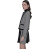 image:imageKARL LAGERFELD Womens Long Sleeve Round Neck Twotoned Cropped Career JacketBlackSoft White