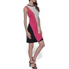 image:imageKARL LAGERFELD Womens Patterned Scoop Neck Sleeveless Aline DressSoft WhiteFuschia Combo