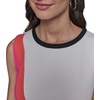 image:imageKARL LAGERFELD Womens Patterned Scoop Neck Sleeveless Aline DressSoft WhiteFuschia Combo