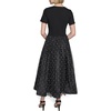 image:imageKARL LAGERFELD Womens Pearl Mesh Short Sleeve Round Neck Midi DressBlack