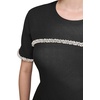 image:imageKARL LAGERFELD Womens Pearl Trim Short Sleeve Round Neck Sheath DressBlack