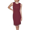 image:imageKARL LAGERFELD Womens Pearl Trim Sleeveless Round Neck Sheath DressBarolo Wine