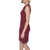 image:imageKARL LAGERFELD Womens Pearl Trim Sleeveless Round Neck Sheath DressBarolo Wine