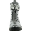 image:imageKARL LAGERFELD Womens Pippa Lug Sole Combat Boot With Rhinestone EmbellishmentsSilver