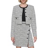image:imageKARL LAGERFELD Womens Round Neck Abstract Texture Knit Tweed JacketSoft White Black