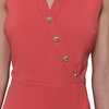 image:imageKARL LAGERFELD Womens Ruffle Flounce Collared Sleeveless Mini DressSunset Coral