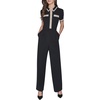 image:imageKARL LAGERFELD Womens Short Sleeve Scuba Crepe Casual JumpsuitBlackBirch Multi