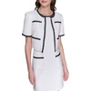 image:imageKARL LAGERFELD Womens Short Sleeve Tweed JacketSoft White Black