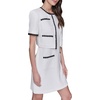 image:imageKARL LAGERFELD Womens Short Sleeve Tweed JacketSoft White Black