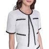 image:imageKARL LAGERFELD Womens Short Sleeve Tweed JacketSoft White Black