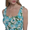 image:imageKARL LAGERFELD Womens Sleeveless Square Neck Tie Waist Midi DressBlue Hydrangea Combo