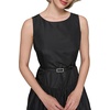image:imageKARL LAGERFELD Womens Sleeveless Taffeta Belted Drop Waist Midi Dress with PocketsBlack