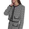 image:imageKARL LAGERFELD Womens Trim Piping Cropped Long Sleeve JacketBlack Soft White