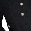image:imageKARL LAGERFELD Womens Tweed Printed Scoop Neck Cropped JacketBlack