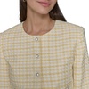 image:imageKARL LAGERFELD Womens Tweed Printed Scoop Neck Cropped JacketFreesia YellowSoft White