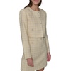 image:imageKARL LAGERFELD Womens Tweed Printed Scoop Neck Cropped JacketFreesia YellowSoft White