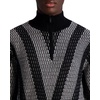 image:imageKARL LAGERFELD mens Jacquard Half Zip SweaterBlackWhite