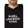image:imageKARL LAGERFELD mens Solid Center Logo Drawcord HoodieBlack