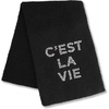 image:imageKARL LAGERFELD womens Sparkle Embroidered Letters Cest La Vie ScarfBlack