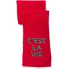 image:imageKARL LAGERFELD womens Sparkle Embroidered Letters Cest La Vie ScarfCrimson